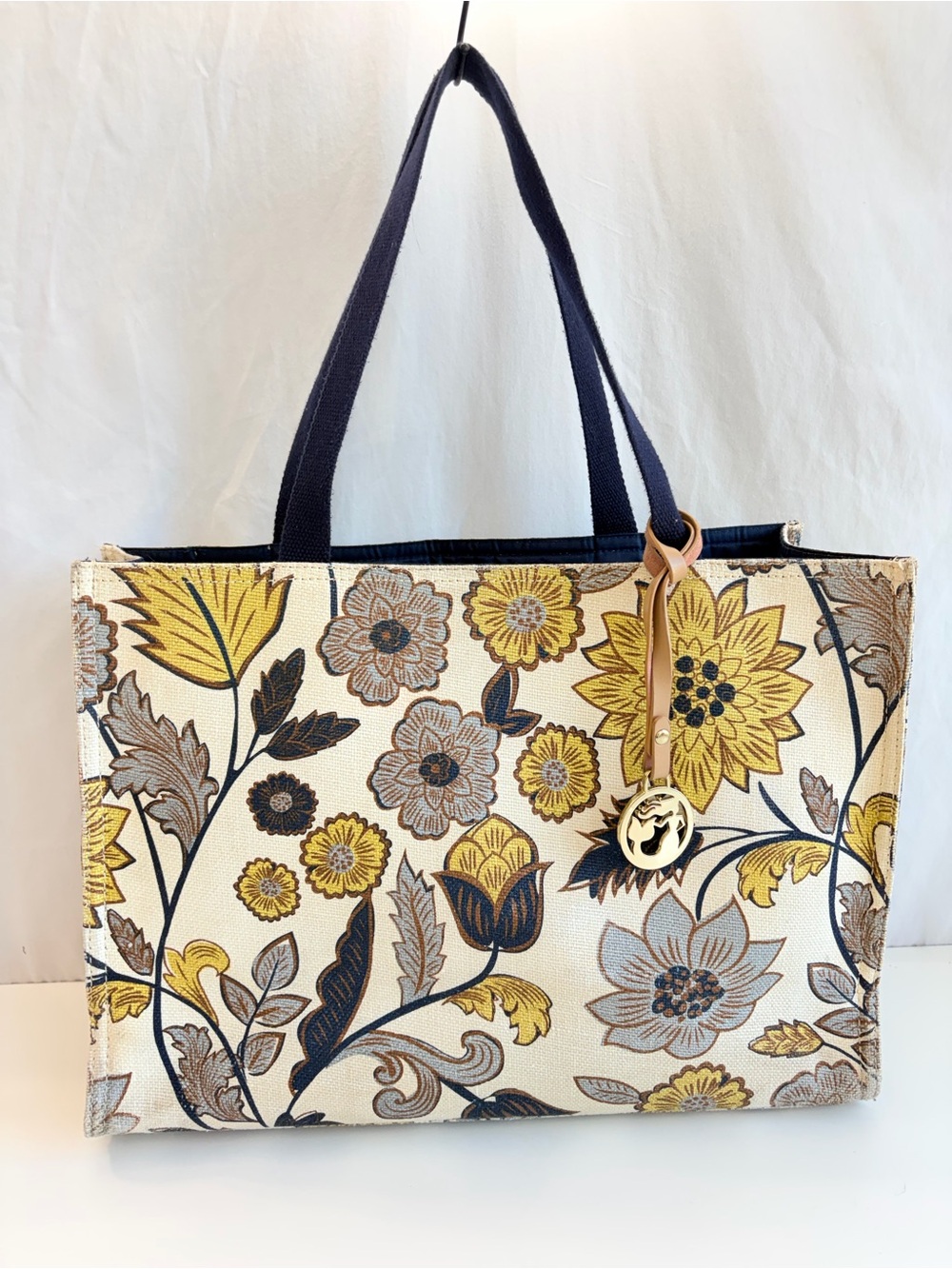 Spartina 449 Blue Gold Boho Yemaya Market Tote Bag Beach Daufuskie Island Discon